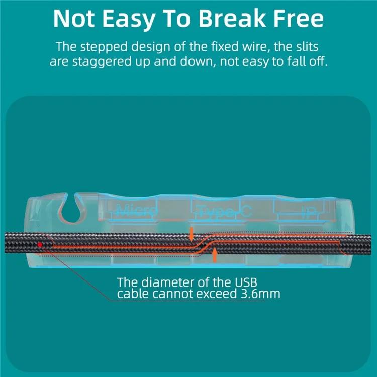 База для хранения 3-в-1 для кабеля-органайзера с магнитной вилкой Micro / Type-C / IP