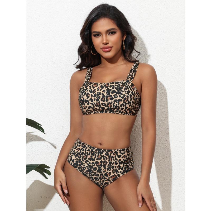 Женский новый маленький цветочный купальник с высокой талией, сексуальный бикини из двух частей