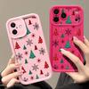 Merry Christmas Print Case For iPhone 17 Air 16 15 14 13 12 Pro Max 16 17 Pro 16e 11 Shockproof Solid Color Silicone Phone Cover Cases