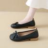 French Retro Bow Single Shoes Women's Summer New with Skirt Shallow Mouth Flat Bottom Gentle Wind Pedal Bean Shoes
