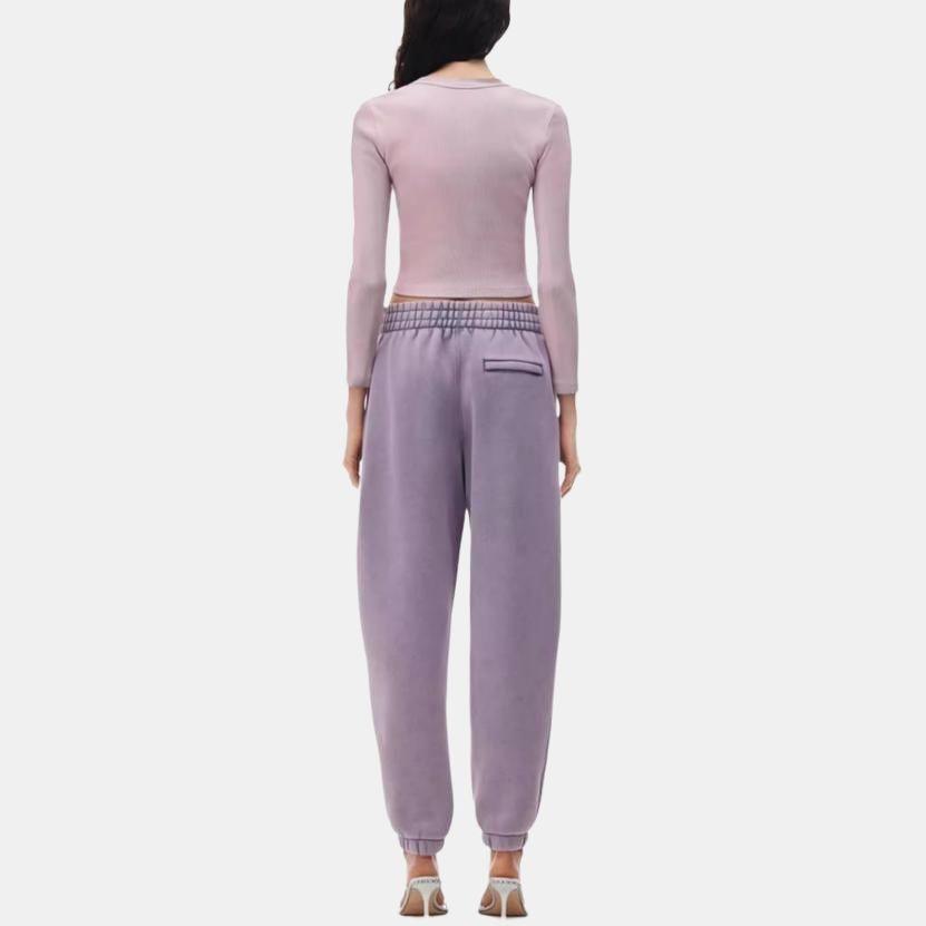 Alexander Wang SS24 Knitted Sweatpants Women's Acid Wash Purple Pink 4CC3224348-Pink