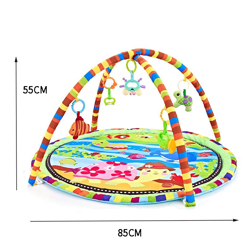 Многофункциональный фитнес-каркас Круглый игровой коврик для ползания 0-12 месяцев Детский коврик-пазл Веселая звучащая подвеска Подарок для ребенка