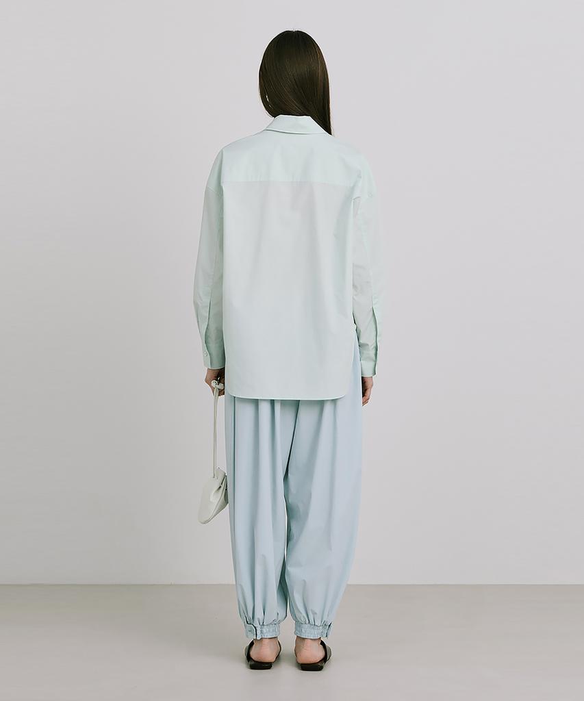 WNDERKAMMER Shirred Moon Jar Pants_Light Blue