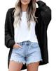 Black Hollowed Knit Dolman Sleeve Cardigan
