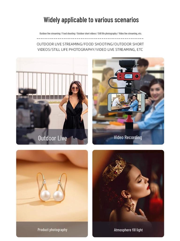 Yingbang CL-80Bi Tri-Color Handheld Fill Light for Streamers & Outdoor Photography