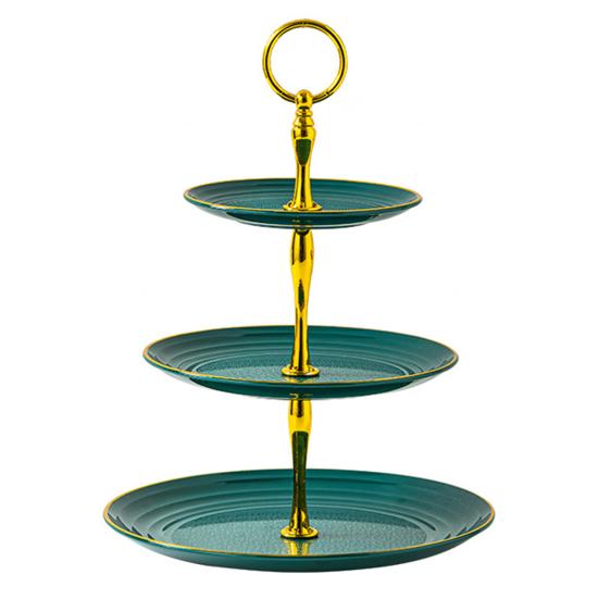 3-х уровневая подставка для кексов, чашка с золотыми краями, чашка для торта, десертная башня, пластиковый многоуровневый поднос, металлический стержень, украшение для детского душа, свадьбы, дня рождения