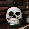 Resin Gothic Crow Snake Statue Raven Skull Halloween Decoration, Perching On Mysterious Retro Craft Skeleton Figurine for Macabre Home Office
