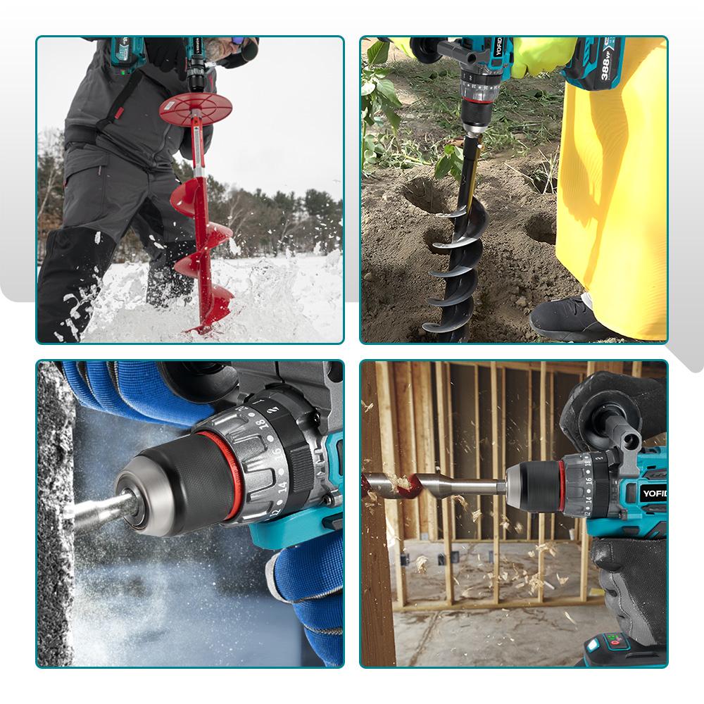 Yofidra 700 Н.м 13 мм бесщеточная электрическая ударная дрель аккумуляторная отвертка DIY ледокольные электроинструменты для Makita 18 В 21 В аккумулятор