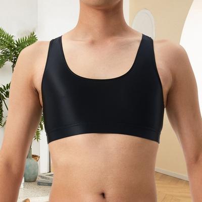 Мужской сексуальный глянцевый шелковистый жилет с круглым вырезом, цветные топы на бретельках, однотонные узкие топы без рукавов с гладкой поверхностью