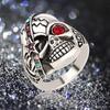 Unisex Punk Style Skull Star Rhinestone Inlaid Lover's Gift Ring Jewelry