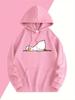 Unisex  Lazy Lying Down Duck Printing Hoody Autumn Loose Hoodies Casual Fleece Sportswear All-Match Comfortable Korean Pullovers Cheap