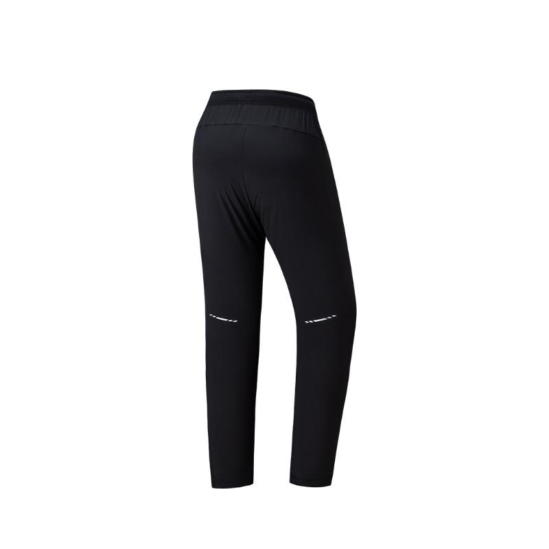 ANTA Knitted Sweatpants Men's Black Moderate Straight Fit Pants 952525506-4