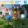 Solar Lights Outdoor - Garden Decorative Moon Solar Lights with Fairy Outdoor Metal Crackle Glass Globe Stake Garden Decor for Pathway, Lawn,Yard