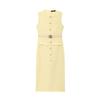 Kaslead New Women clothes Western Style Fashion With Belt Crepe Midi Dress 3897054