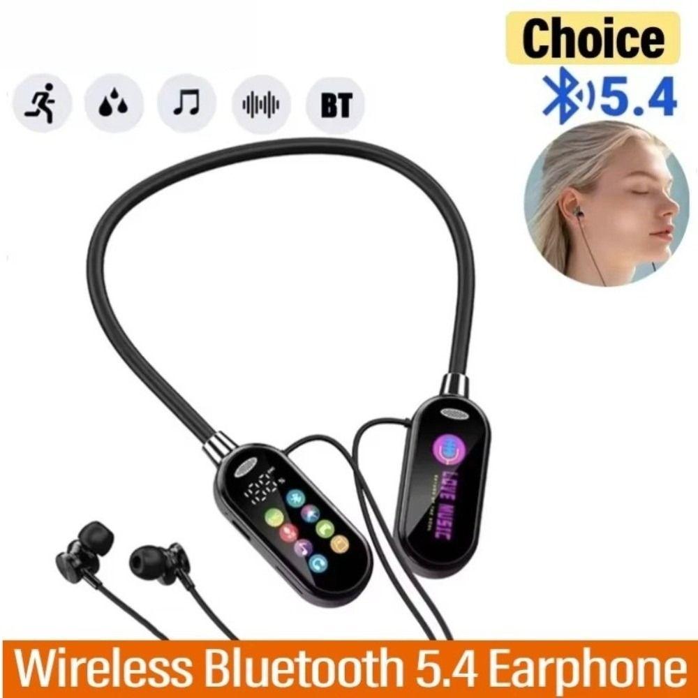 LED Display Bluetooth Earphones HiFi Sound Noise Reduction Earbuds Neckband Headsets Gaming