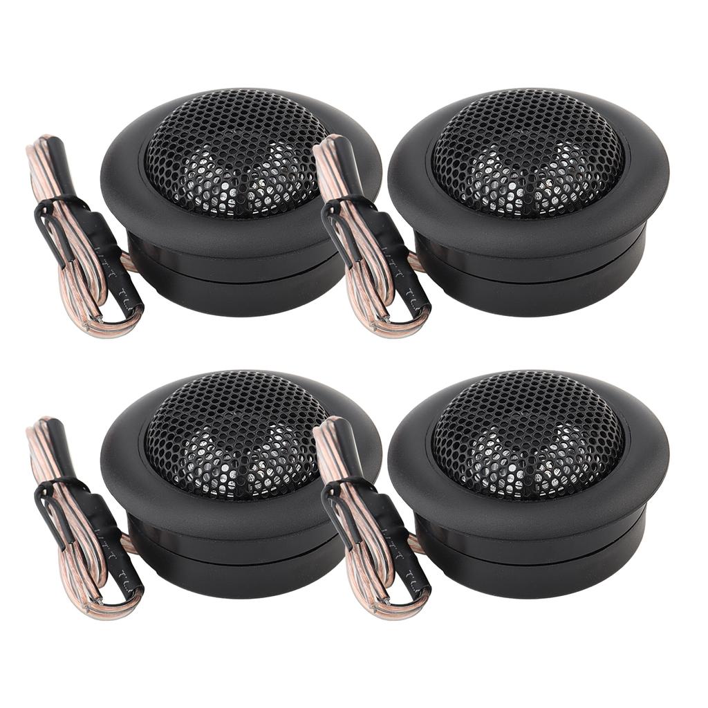 4pcs 800W High Efficiency 25mm Mini Dome Tweeter Speakers for Car Audio System with Spare Casing Black High Frequency