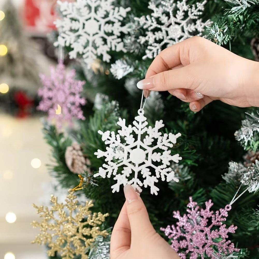 3Pcs/set Acrylic Snowflakes Pendants DIY Xmas Tree Ornaments Christmas Snowflakes Home Decor