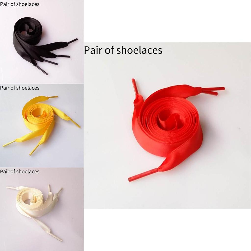 Colorful Polyester Ribbon Shoe Lace For Sneakers Satin Candy Color Flat Lace