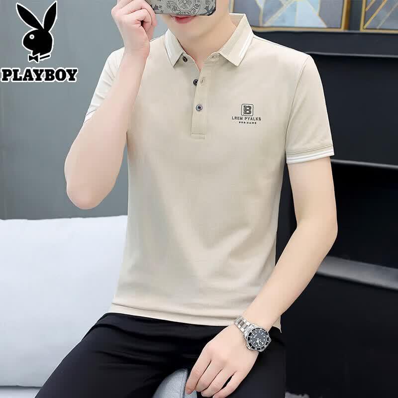 PLAYBOY Мужская футболка-поло с коротким рукавом из ледяного шелка