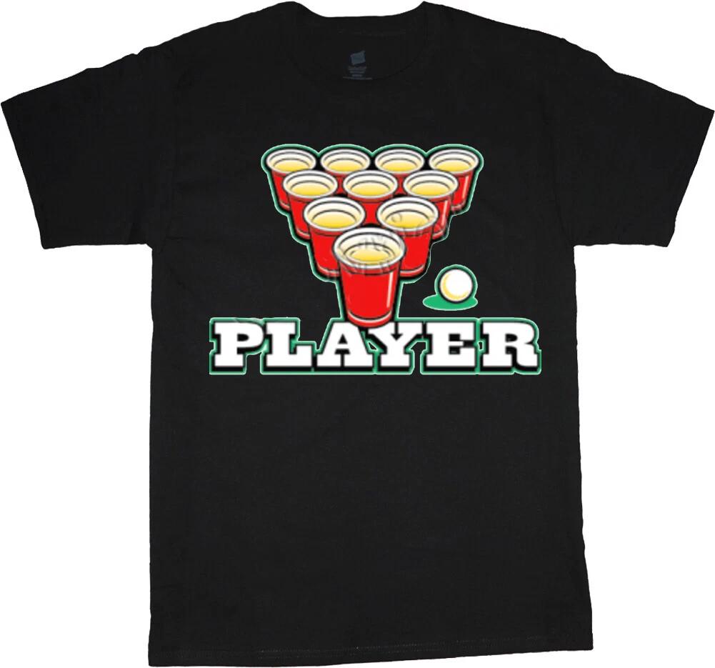 Mens Graphic Tees Funny Beer Pong Player Red Cups T-shirt Clothing