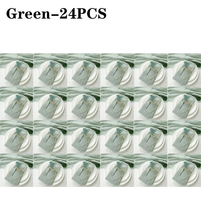 1-24PCS Washable and Reusable Gauze Napkin Ties Elegant and Stylish Ideal for Weddings Christmas and Home Decor