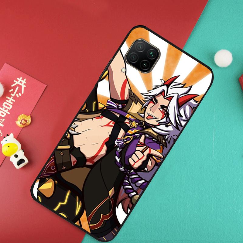 Чехол Genshin Impact Аратаки Итто для Huawei Nova Y73 Y70 Y72 Y60 Y90 Y61 Y91 8i 7i 11i 12i 12s 9 10 SE P20 P30 P40 Lite