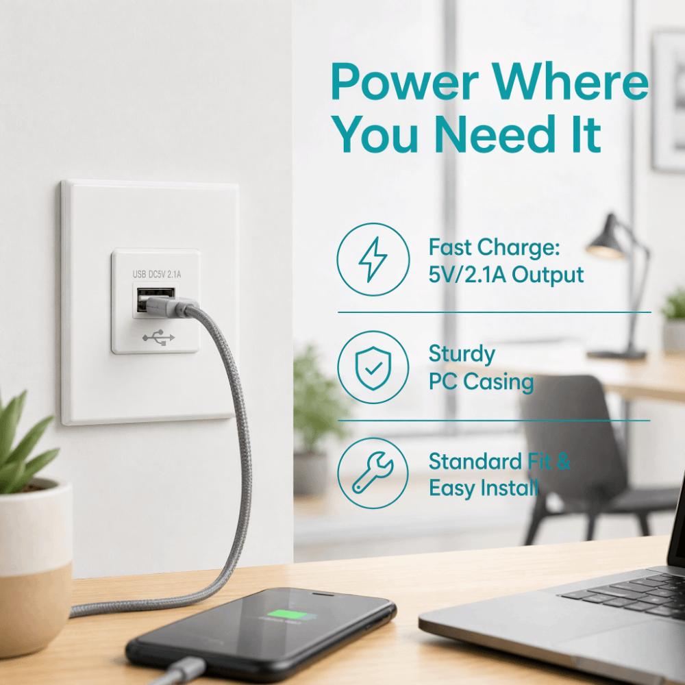 Multi-functional Power Adapter Module DC 5V 2.1A Output Charging Panel Socket Phone Charging