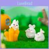Adorable Resin Miniature Fat Bunny Figurines Diy Desktop Decor Cute Cartoon Style