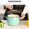 Porcelain Enameled Deep Soup Pot, High Style Saucepan for Induction Cooker Stewpan, Multifunction Cooking Pot for Kitchen, 3.2L