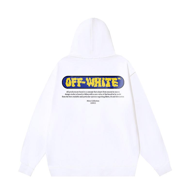 1218 Off-White 2025 Осень и Зима Новая Толстовка Пуловер с Принтом Букв OW Мужская и Женская Толстовка с Капюшоном