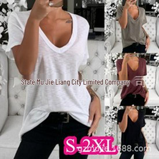 2024 Spring V-neck Casual Solid Color Long Sleeve Button Top for Women