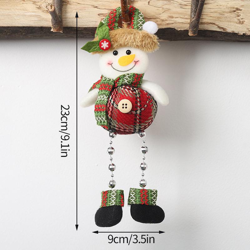 Navidad Christmas Decoration Plaid Christmas Pendant Christmas Tree Pendant Bead Leg Pendant Xmas Tree Decor Figurine Ornament