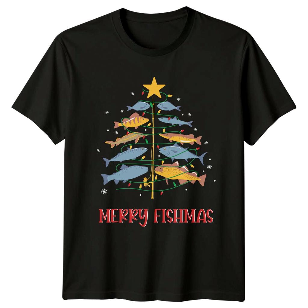 Merry Fishmas TShirt Christmas Fishing Christmas Gift For Him And Her