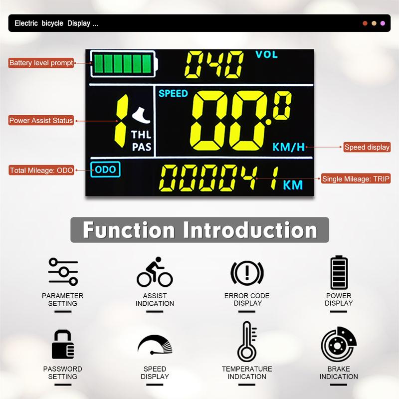 Цветной LCD дисплей S866 для электровелосипеда, UART 2, с 5-контактным разъемом SM/Водонепроницаемым разъемом, для комплекта переоборудования горного велосипеда
