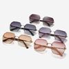 Irregular Hexagons Rimless Sunglasses Women Metal Vintage Gradient Stylish Design Oversized Square Sun Glasses UV400