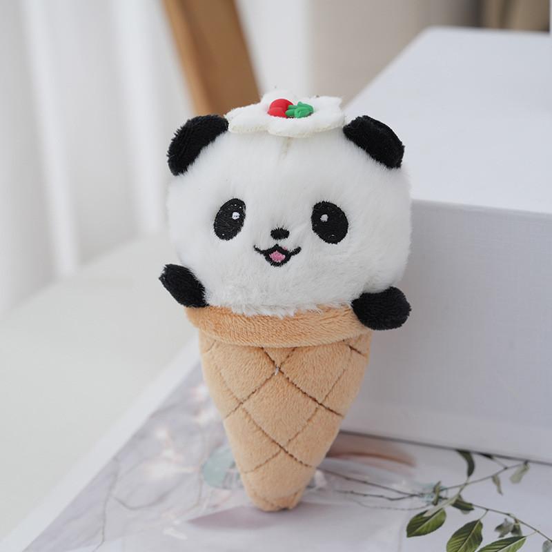 Cute Sanrio Ice Cream Plush Keychain My Melody Kuromi Panda Dog 13cm