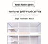 Solid Wood Multi-Layer Cat House Cage with Large Space for Breeding