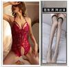 Honey sexy lingerie lace seduction onesie women's open file hot hollow perspective uniform