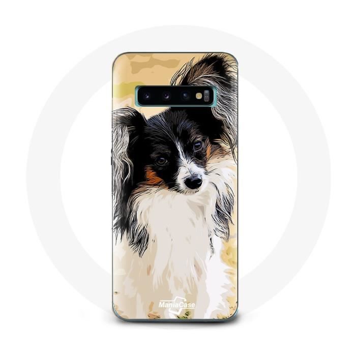 Coque pour Samsung Galaxy S10 Plus Épagneul nain continental papillon Race de chiens