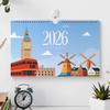2026 Desk Calendar Water-Resistant Multipurpose Monthly Desk Calendar with Pre-Printed Canvas Paints DIY Art Supplies