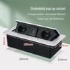 Slow Rise Pop-Up Hidden EU Power Multimedia Socket for European, American, and German Standard USB Conference Tables