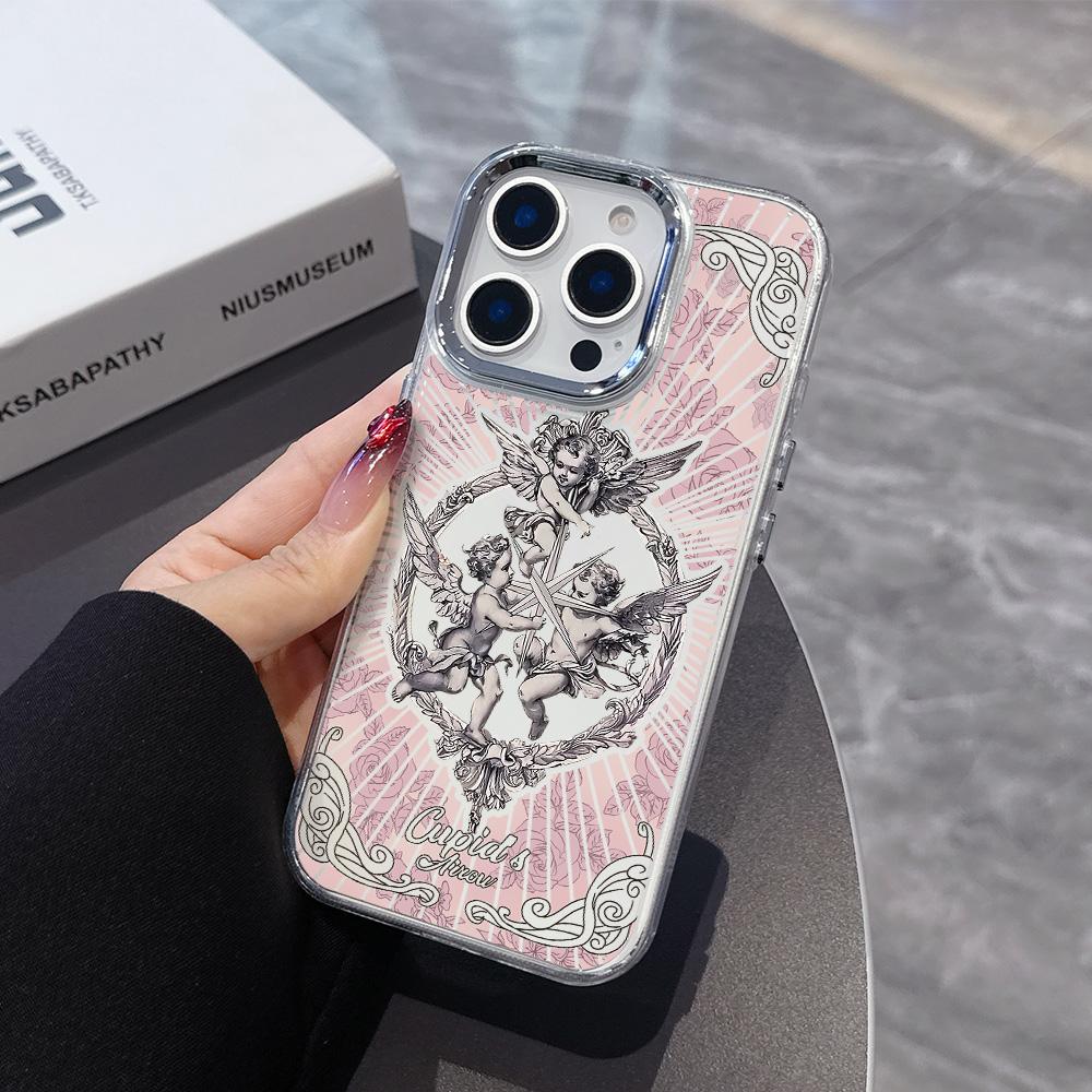 Чехол для телефона Retro Cupid Angel iPhone 17 16e 16 15 14 13 12 11 mini Pro Max X XR XSMAX 8 7 Air Plus Прозрачный Мягкий Чехол