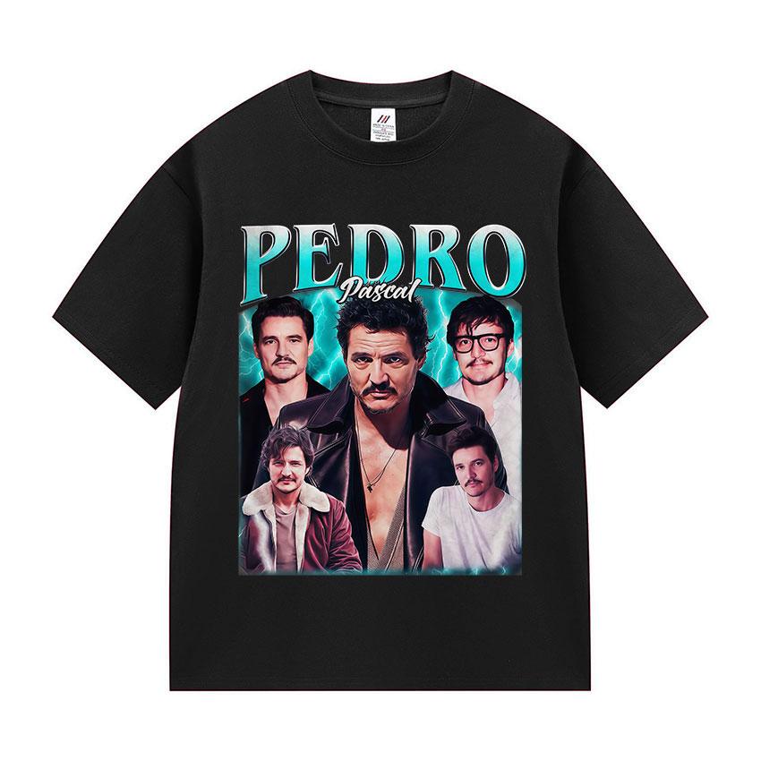Actor Pedro Pascal Movie Graphic T Shirt Unisexs Retro High Quality Fashion Clothing Tshirts Unisex 100 Cotton Oversized Tshirt