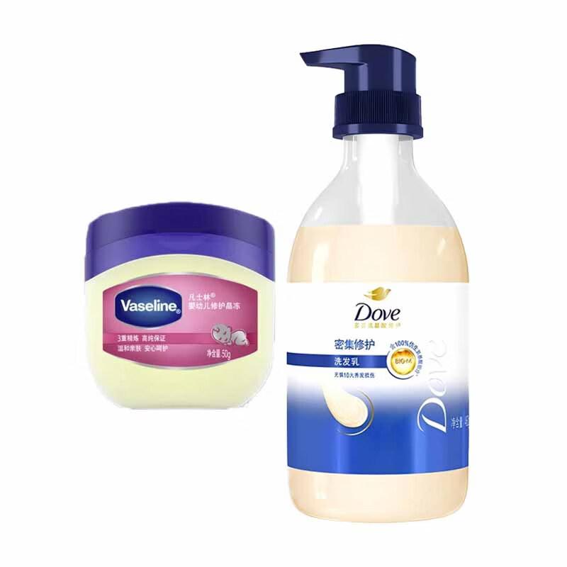 Vaseline Baby Healing Jelly 50g & Dove Intensive Nourishing Shampoo 460g Set