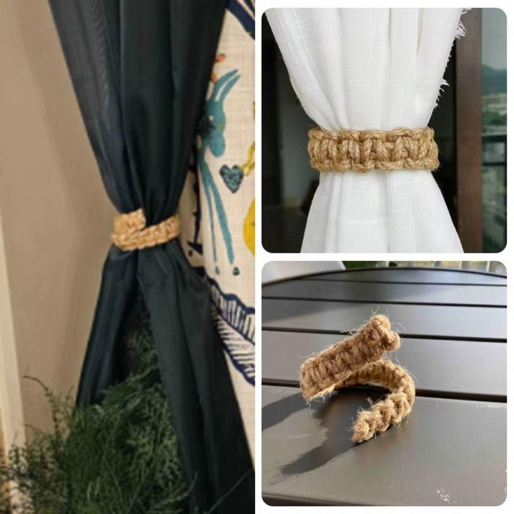 2Pcs Handwoven Curtain Tie Rope Retro Curtain Holder Classic Curtain Holdback  Curtain Accessories