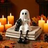 Жуткие книжные полки Аксессуары Хэллоуин Фигурки, Призрачный Скелет Тыква Черная Кошка Смоляные Украшения, Центральные элементы стола Декор для стола для