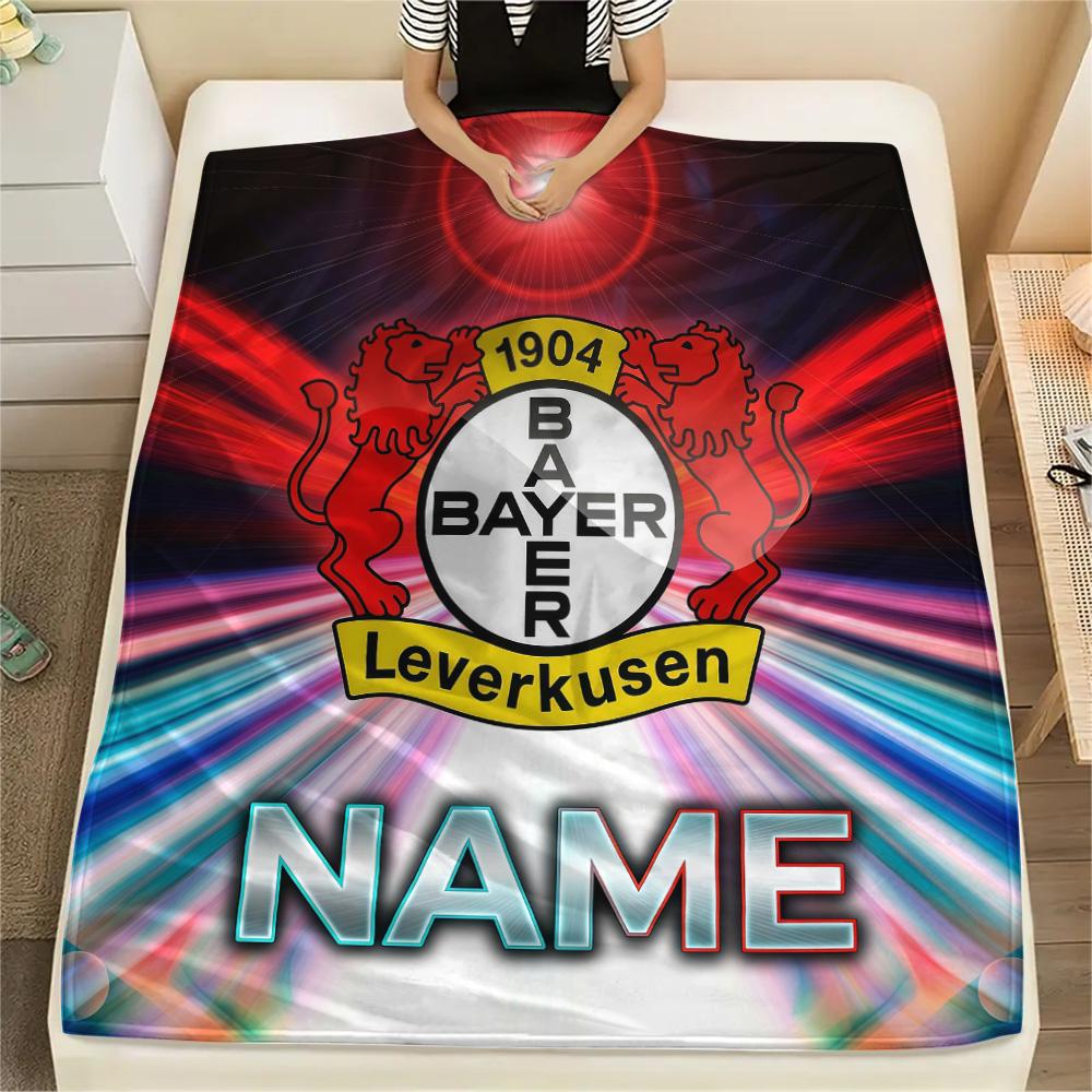 Custom Name Bayer Leverkusen Flannel Blanket, High quality Comfortable for All Seasons, Home Decor, Warmth and Comfort