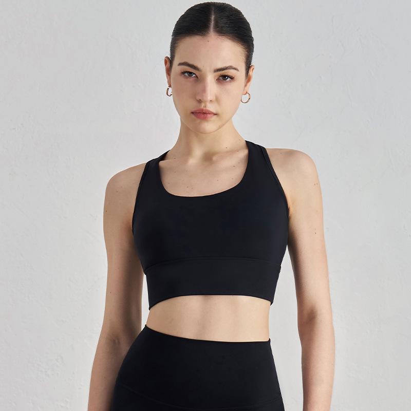Женский летний утягивающий топ-бра для йоги с гоночной спинкой и нагрудными вкладышами - Красивый дизайн спины