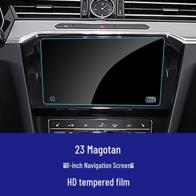 Tempered Glass Screen Protector for Volkswagen B9/B8 Magotan Central Control & Instrument LCD Display.