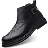 Men's New Autumn and Winter Leather Boots Crocodile Pattern First Layer Cowhide Martin Boots Men's Genuine Leather Business Cotton Boots with